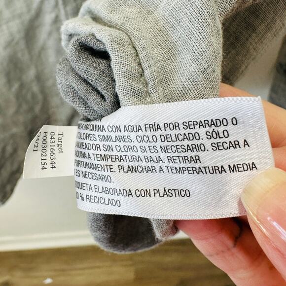 Goodfellow Light Gray Linen Long Sleeve Button Collared Shirt 2XL - Picture 8 of 12